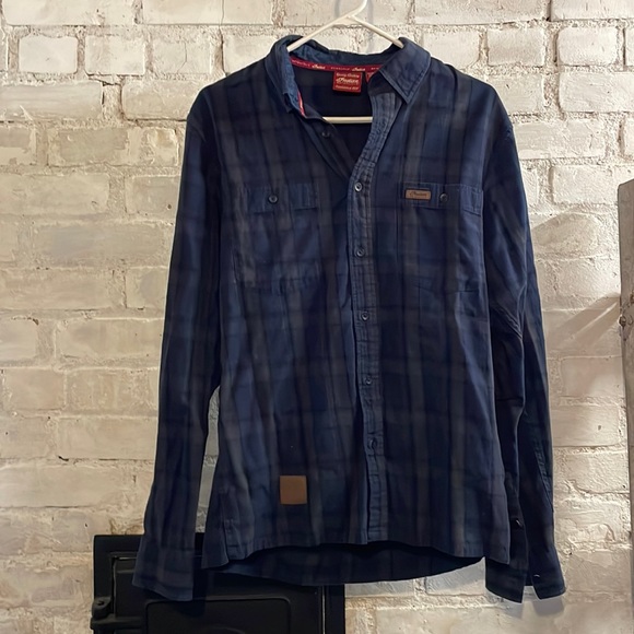 Indian Motorcycle Other - Indian Motorcycle Button-up Plaid Long Sleeve Shirt Navy sz S